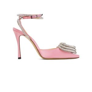 Brand New Satin Triple Heart High Heels (110 MM) Pink Size 40